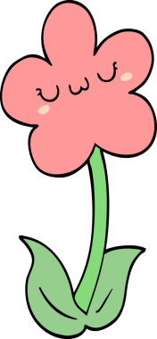 Bir insan tarafından çizilmiş karikatür çiçeği