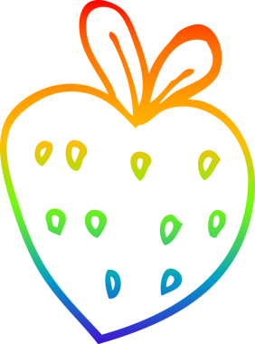 Bir insan tarafından çizilen çilek karikatürünün çizimi.