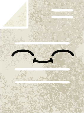 Bir insan tarafından çizilmiş bir kağıdın retro illüstrasyon tarzı karikatürü