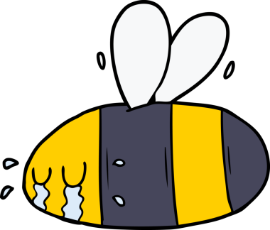 Bir insan tarafından çizilmiş ağlayan bir arı.