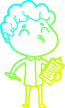 Bir insan tarafından çizilmiş soğuk çizgi film karakteri çizimi.