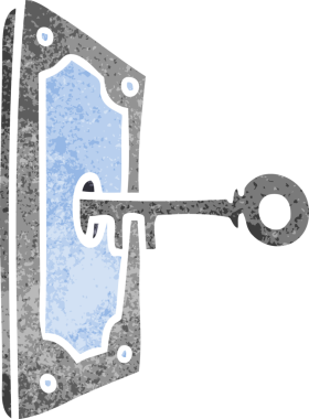 Bir insan tarafından çizilmiş bir kapı kolu karalaması.