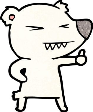 Bir insan tarafından çizilmiş kutup ayısı karikatürü