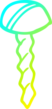 Bir insan tarafından çizilen çizgi film vidasının soğuk gradyan çizimi