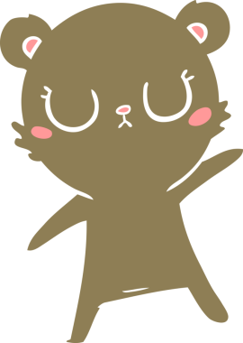 Bir insan tarafından çizilmiş düz renk çizgi film ayısı.