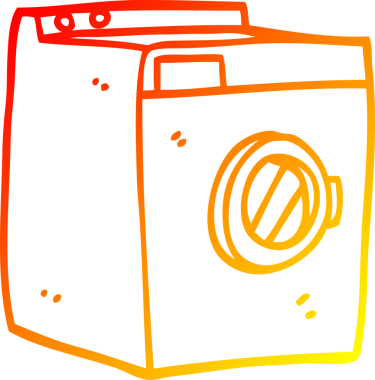 Bir insan tarafından çizilmiş çizgi film makinesinin sıcak gradyan çizimi