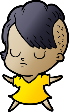 Bir insan tarafından çizilmiş karikatür kadın.