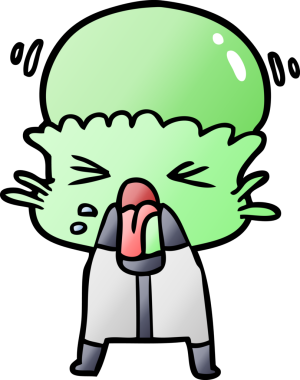 Bir insan tarafından çizilmiş garip bir uzaylı çizgi filmi.