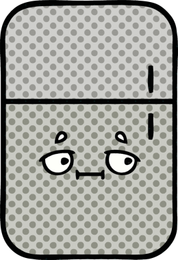 Bir insan tarafından çizilmiş buzdolabı karikatürü.