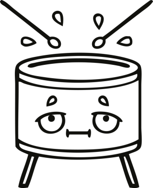 Bir insan tarafından çizilmiş davul çizimi