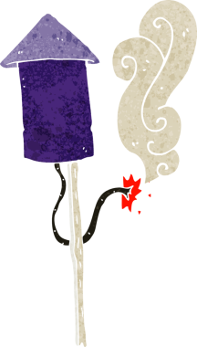 bir insan tarafından çizilmiş havai fişek karikatürü