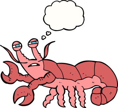 Bir insan tarafından çizilmiş serbest çizim baloncuklu ıstakoz.