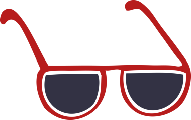 Bir insan tarafından çizilmiş karalama güneş gözlüğü.