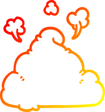 Bir insan tarafından çizilmiş bir çizgi film kakasının sıcak çizgi çizimi