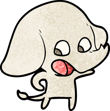 Bir insan tarafından çizilmiş şirin bir fil.