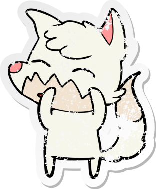 Bir insan tarafından çizilmiş tilki çizgi filminin sıkıntılı çıkartması.