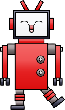 Bir insan tarafından çizilmiş bir robotun gölgelenmiş çizimi