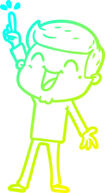 Bir insan tarafından çizilmiş bir çizgi film karakterinin soğuk çizgi çizimi.