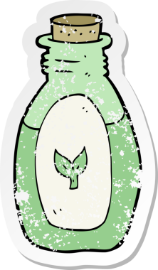 Bir insan tarafından çizilmiş bitkisel ilacın gerilimli yapıştırması.