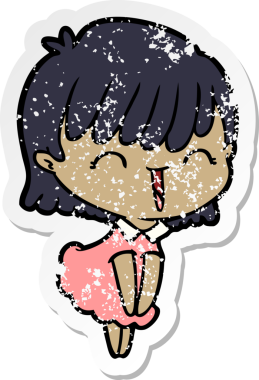 Bir insan tarafından çizilmiş karikatür bir kadının sıkıntılı çıkartması.