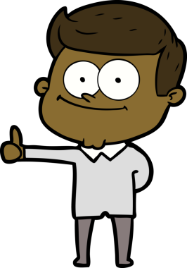 Bir insan tarafından çizilmiş gülümseyen adam.