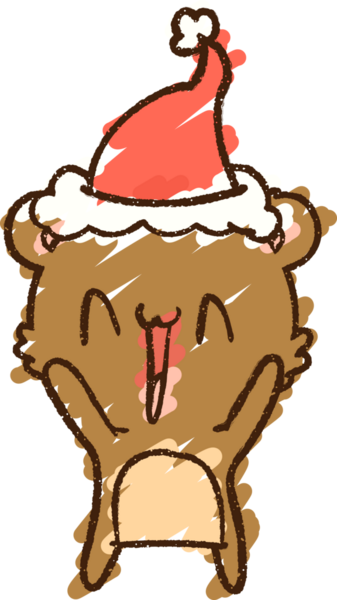 Heyecanlı Noel Ayısı Tebeşiri Bir insan tarafından çizilmiş