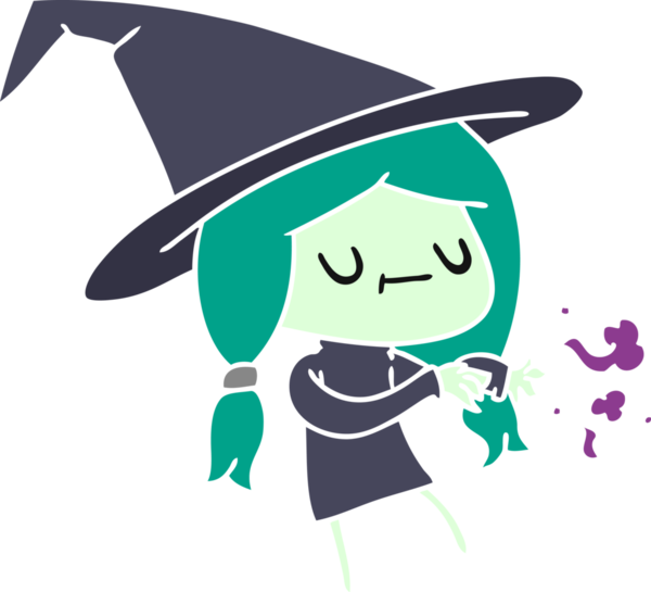 Bir insan tarafından çizilmiş kawai cadısının serbest çizimi.