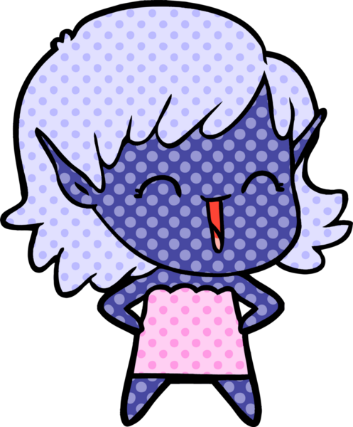 Bir insan tarafından çizilmiş bir elf kızı.