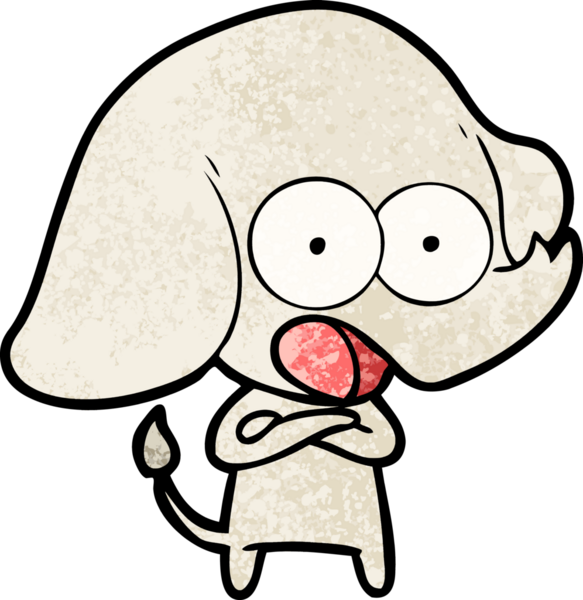 Bir insan tarafından çizilmiş şirin bir fil.