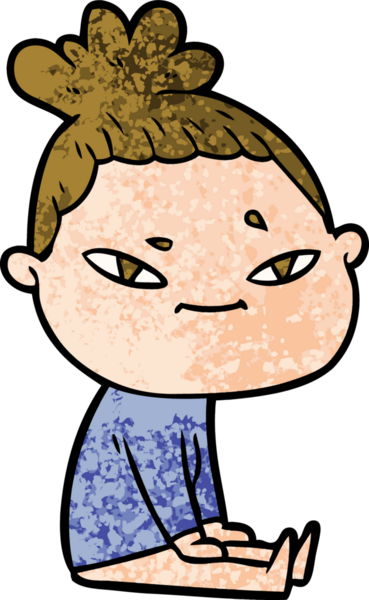 Bir insan tarafından çizilmiş karikatür kadın.