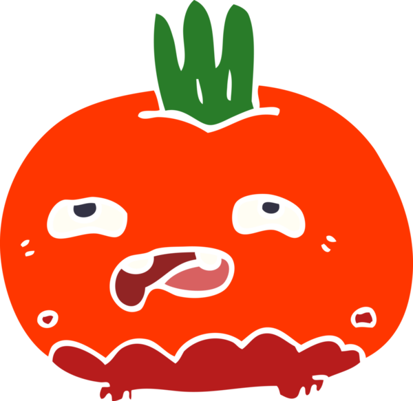 Bir insan tarafından çizilmiş mutlu kök sebze karalaması.