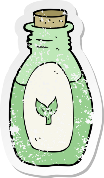 Bir insan tarafından çizilmiş bitkisel ilacın gerilimli yapıştırması.