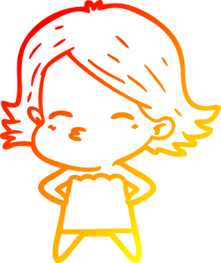 Bir insan tarafından çizilmiş bir karikatür kadın çizimi