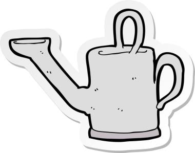 Bir insan tarafından çizilmiş bir sulama kutusu etiketi.