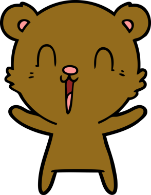 Bir insan tarafından çizilmiş bir çizgi film karakteri.