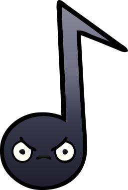 Bir insan tarafından çizilmiş bir notanın gölgelenmiş karikatürü