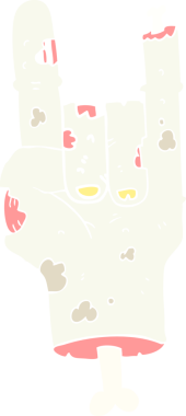 Bir insan tarafından çizilmiş zombi elinin düz renk çizimi