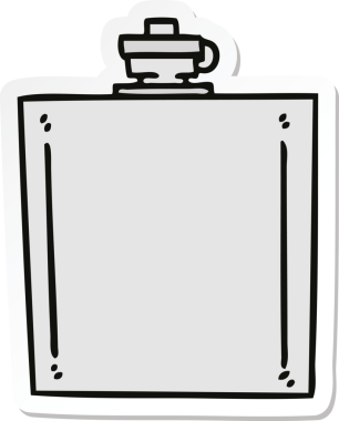 Bir insan tarafından çizilmiş garip bir el çizimi cep şişesi.