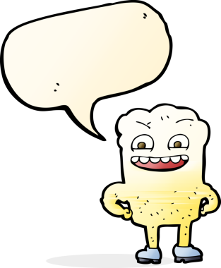 Bir insan tarafından çizilmiş, mutlu dişli çizgi film.