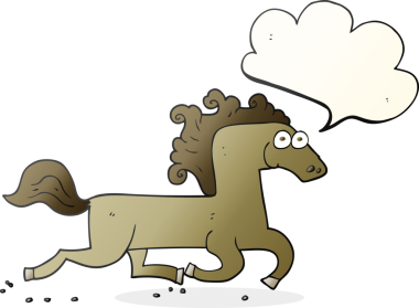 Bir insan tarafından çizilmiş serbest konuşma balonu koşu atı.