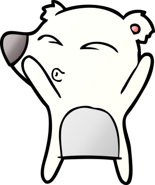 Bir insan tarafından çizilmiş kutup ayısı karikatürü