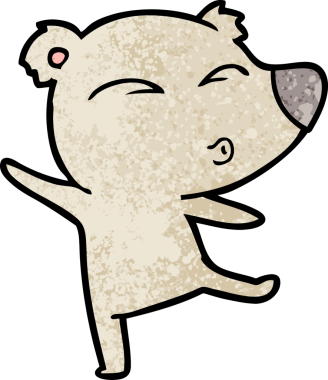 bir insan tarafından çizilmiş bir karikatür ıslık ayısı