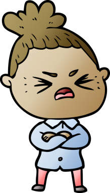 Bir insan tarafından çizilmiş kızgın bir kadın.