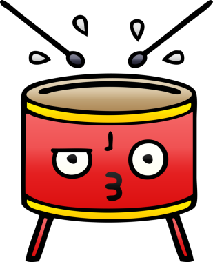 Bir insan tarafından çizilen davulun gölgelenmiş karikatürü