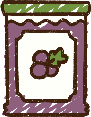 Bir insan tarafından çizilen yaban mersini reçeli tebeşiri