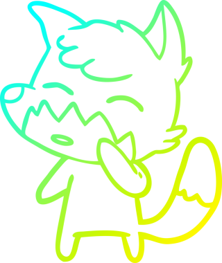 Bir insan tarafından çizilmiş bir tilki çizgi çizimi.