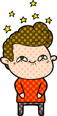 Bir insan tarafından çizilmiş heyecanlı bir çizgi film.