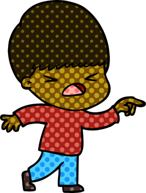 Çizgi film bir insan tarafından çizilmiş stresli adam