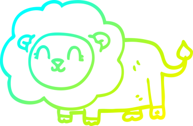 Bir insan tarafından çizilmiş karikatür aslanı çizimi.