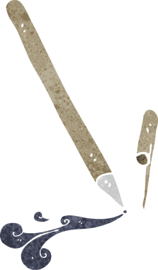 Bir insan tarafından çizilmiş karikatür kalem.